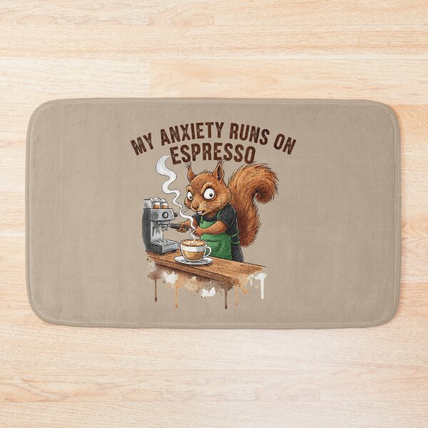 Item preview, My Anxiety Runs on Espresso - Funny Barista Squirrel Art designed and sold by AwesomeBeyondLimits.