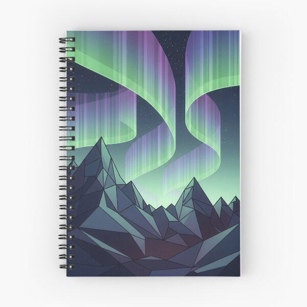 Item preview, Aurora Borealis Over Geometric Mountain Peaks designed and sold by NoctaHike.