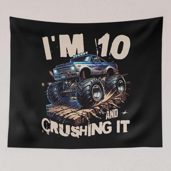 Item preview, I'm 10 And Crushing It, 10th Birthday, Monster Truck designed and sold by Megadorim.
