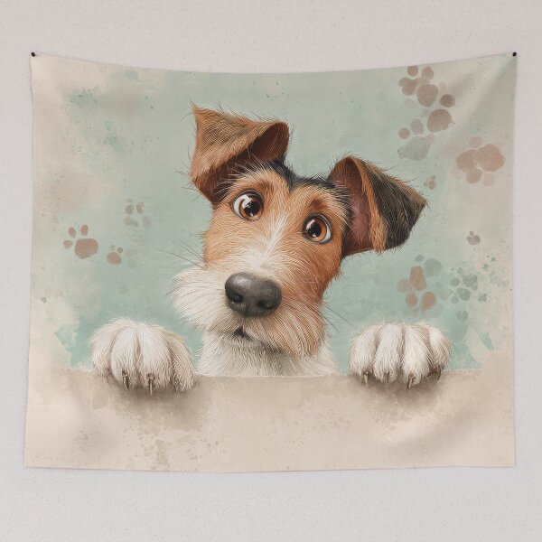 Item preview, Fox Terrier Peeking over Wall 01 designed and sold by Elisabeth Lucas.