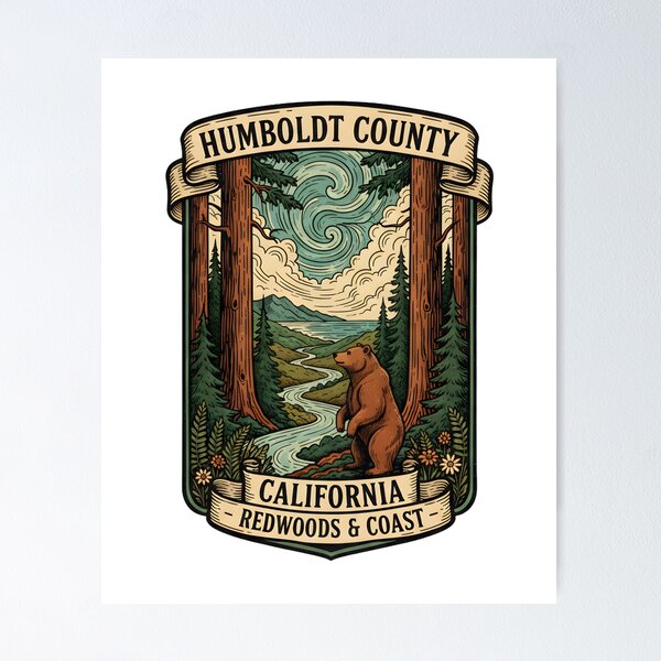 Item preview, Humboldt County California Redwoods & Coast Vintage Emblem designed and sold by LittleArij.