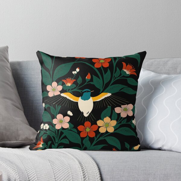 Item preview, Strelitzia Bird of Paradise Flower & Hummingbird Pattern Print designed and sold by mantra2023.