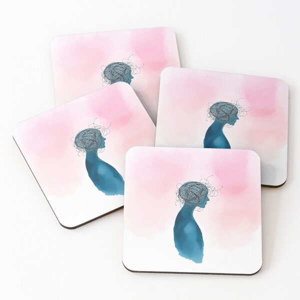 Item preview, Tangled Thoughts – Overthinking Brain Minimal Illustration designed and sold by Painterrella.