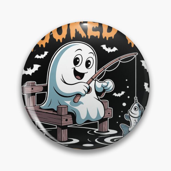 Item preview, Halloween Fishing Fisherman Fish Angler Spooky Puns  designed and sold by BeetleMalon.