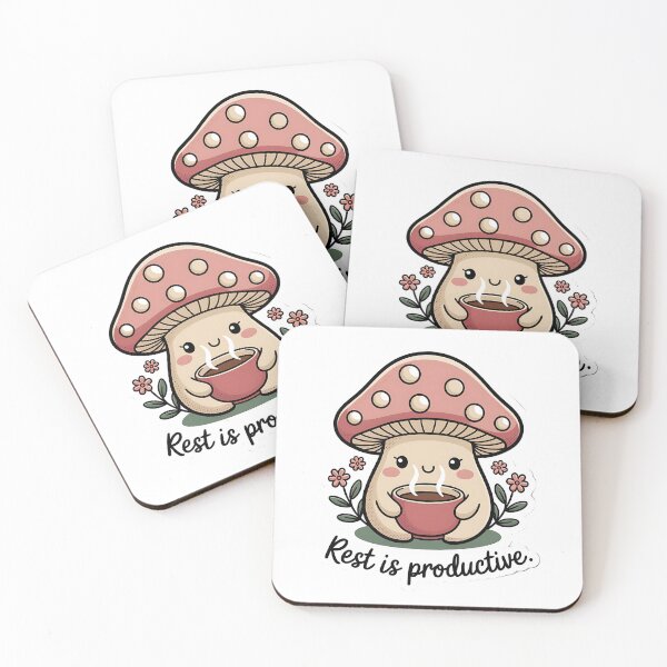 Item preview, Cute Cottagecore Mushroom Rest Is Productive Sticker designed and sold by aislinglaoise.