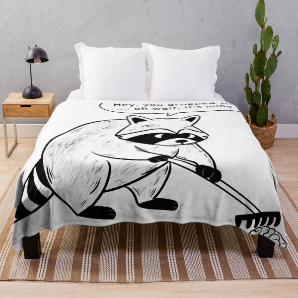 Item preview, Retro Cute Raccoon Funny Quote “Hey, You Dropped This… Oh Wait, It’s Mine” designed and sold by Iqrapixels.