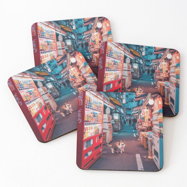 Item preview, Tokyo Alley Cat – Neon Nights in Japan | Urban Street Scene designed and sold by TOKYO SOUL DESIGN.