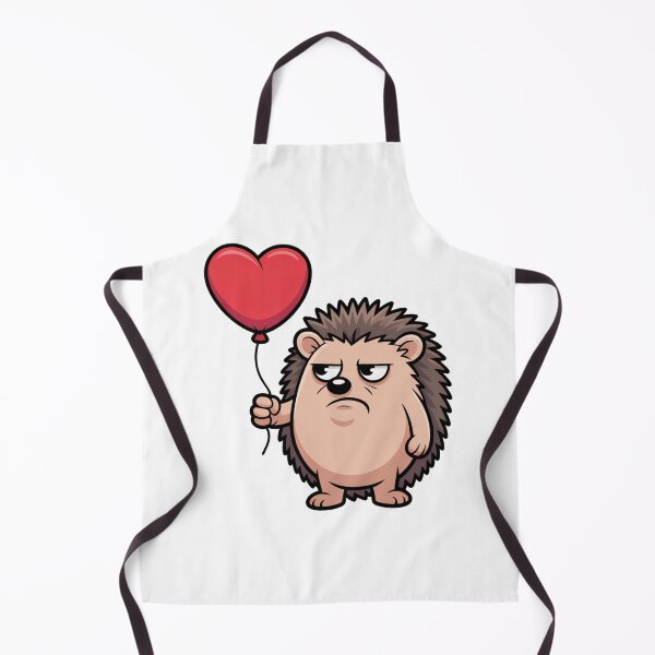 Item preview, Funny Grumpy Hedgehog with Heart Balloon designed and sold by Mr-wow.