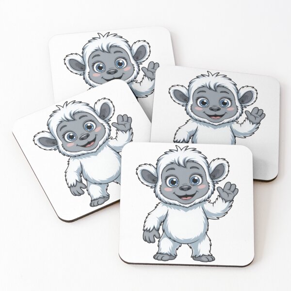 Item preview, Cute Kawaii Baby Yeti: Waving Cartoon Abominable Snowman designed and sold by RudArtAI.