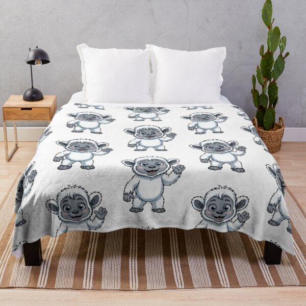 Item preview, Cute Kawaii Baby Yeti: Waving Cartoon Abominable Snowman designed and sold by RudArtAI.