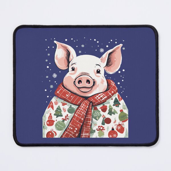 Item preview, Animal Lover Christmas Pig Wrapped In A Holiday Blanket designed and sold by taiche.