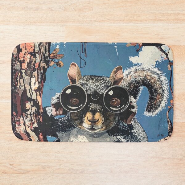 Item preview, Funny squirrel in tree with binoculars  designed and sold by Boxing Kangaroo Retail Company.