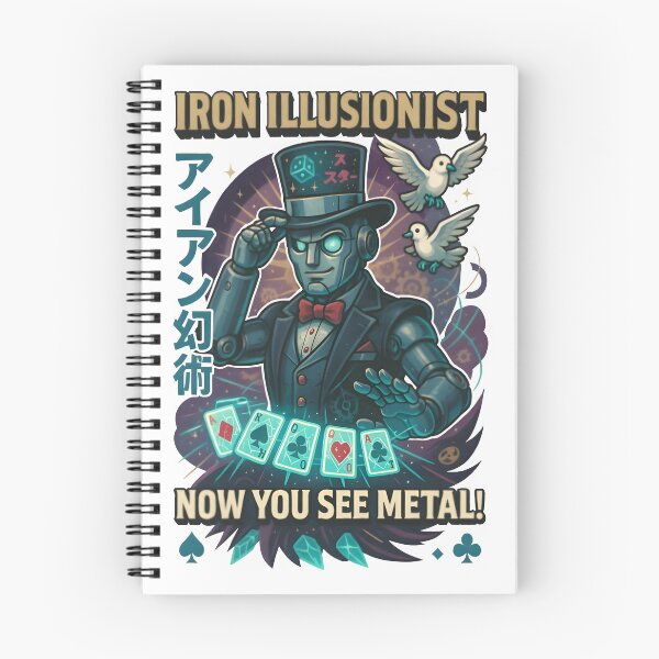 Item preview, Iron Illusionist – Cyber Magician Mecha | Holographic Doves & Glitch Cards Design designed and sold by Snackwear Apparel.