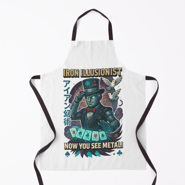Item preview, Iron Illusionist – Cyber Magician Mecha | Holographic Doves & Glitch Cards Design designed and sold by Snackwear Apparel.