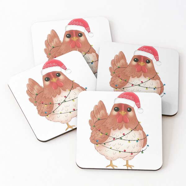 Item preview, Festive Hen Illustration – Merry Farmhouse Christmas Art designed and sold by Iqrapixels.
