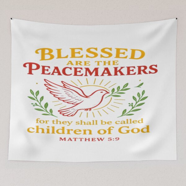 Item preview, Bold Bible Verse Art – Blessed Are the Peacemakers designed and sold by MondeMade.