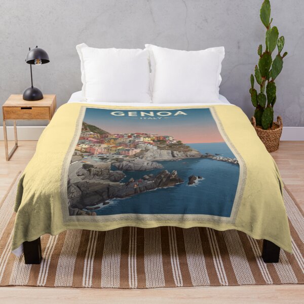 Item preview, Genoa Vintage Travel Art - Cinque Terre - Italy designed and sold by Wanderprintt.