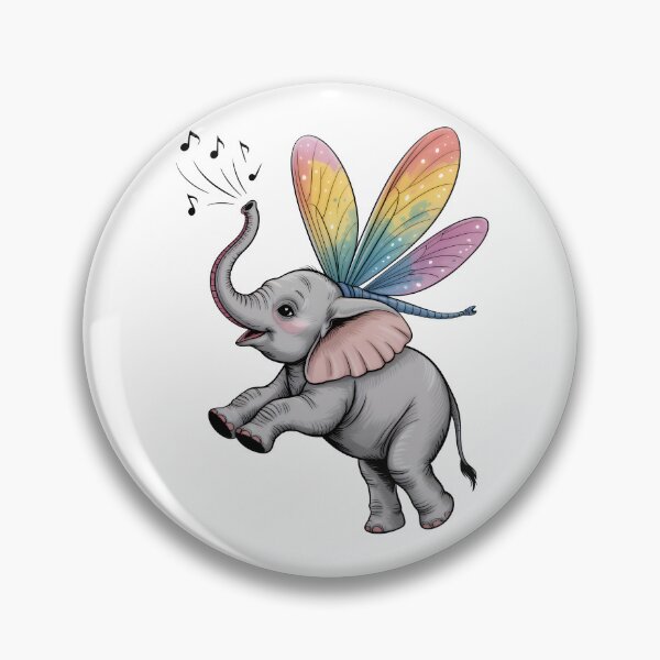 Item preview, Cute Baby Elephant with Rainbow Fairy Wings: Whimsical Fantasy Art designed and sold by RudArtAI.