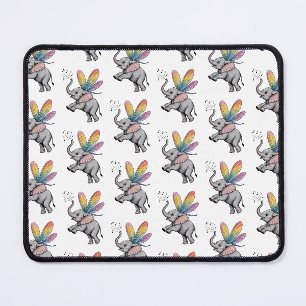 Item preview, Cute Baby Elephant with Rainbow Fairy Wings: Whimsical Fantasy Art designed and sold by RudArtAI.