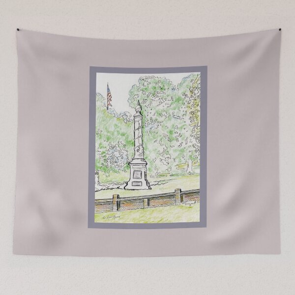 Item preview, Fredericksburg (Virginia) National Cemetery - watercolor and pen designed and sold by Annie Mason Art.