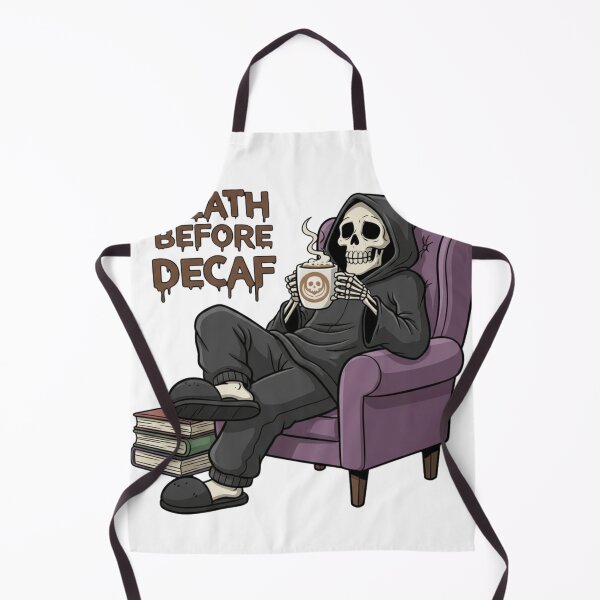 Item preview, Death Before Decaf Funny Grim Reaper Coffee Lover designed and sold by RehanInkDesigns.