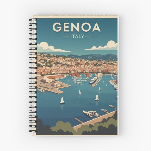 Item preview, Genoa Vintage Travel Art - Harbor - Italy designed and sold by Wanderprintt.