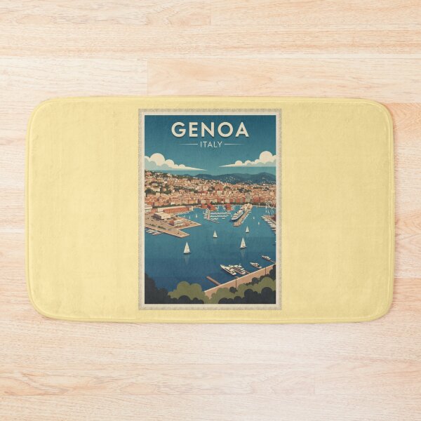 Item preview, Genoa Vintage Travel Art - Harbor - Italy designed and sold by Wanderprintt.