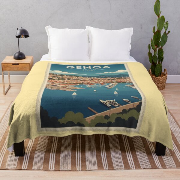 Item preview, Genoa Vintage Travel Art - Harbor - Italy designed and sold by Wanderprintt.