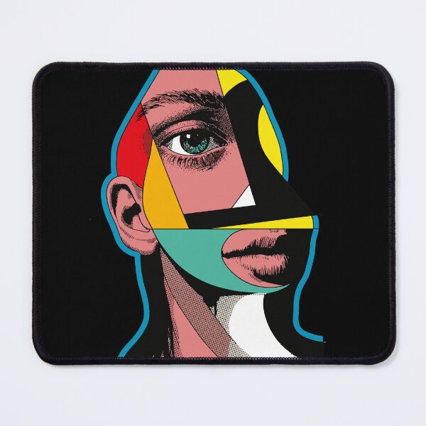 Item preview, Pop Art Geometric Portrait Poster – Fragmented Face with Bold Colors and Halftone Patterns designed and sold by paulo silveira.