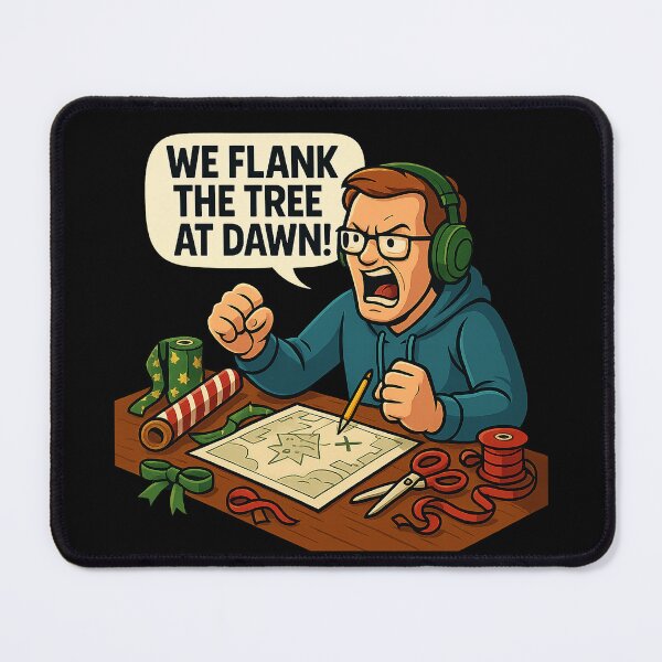 Item preview, We Flank the Tree at Dawn – Funny Gamer Christmas Shirt, Gaming Holiday Tee, Streamer Gift Idea, Gamer Dad Xmas Humor designed and sold by AddictiveDesign.