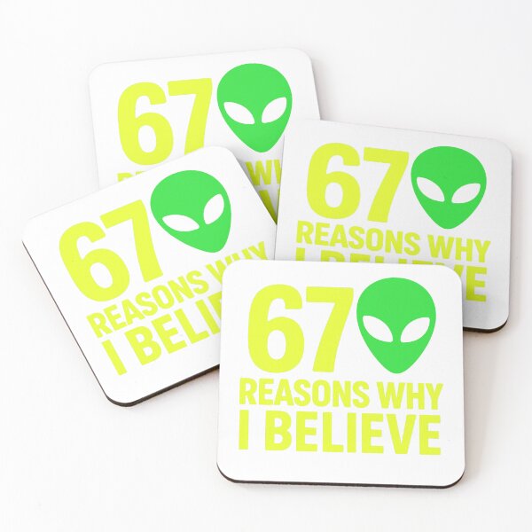 Item preview, 67 Reasons Why I Believe Green Alien Head designed and sold by JenesisTees.