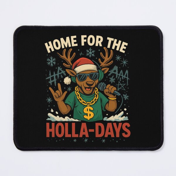 Item preview, Home for the Holla-Days – Funny Christmas Rap Reindeer Shirt, Hip Hop Holiday Tee, Cool Xmas Party Gift designed and sold by AddictiveDesign.