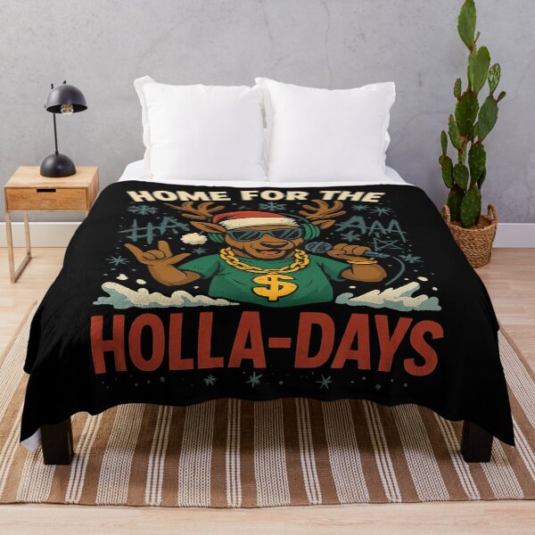 Item preview, Home for the Holla-Days – Funny Christmas Rap Reindeer Shirt, Hip Hop Holiday Tee, Cool Xmas Party Gift designed and sold by AddictiveDesign.