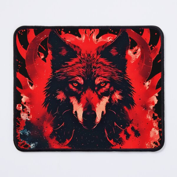 Item preview, Red Rage Wolf – Hellfire Burning Red Beast designed and sold by Neer arts.