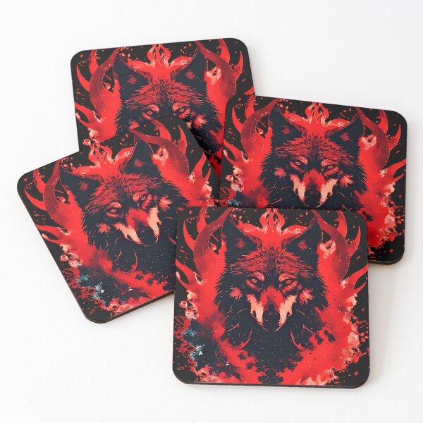 Item preview, Red Rage Wolf – Hellfire Burning Red Beast designed and sold by Neer arts.
