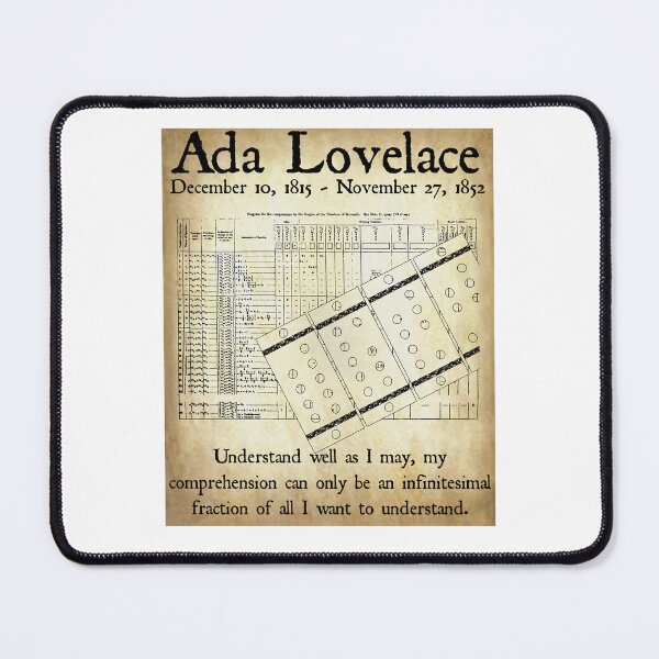 Item preview, Nerdy Vintage Ada Lovelace Understand Well as I May Math Science Teacher Black Text Parchment designed and sold by MathWare MathClips.