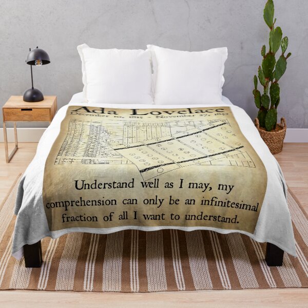Item preview, Nerdy Vintage Ada Lovelace Understand Well as I May Math Science Teacher Black Text Parchment designed and sold by MathWare MathClips.
