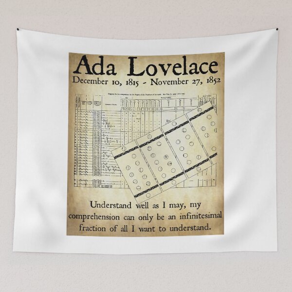 Item preview, Nerdy Vintage Ada Lovelace Understand Well as I May Math Science Teacher Black Text Parchment designed and sold by MathWare MathClips.