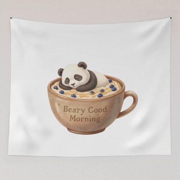Item preview, Sweet Sleepy Panda in a Mug of Porridge designed and sold by DisignByPrince.