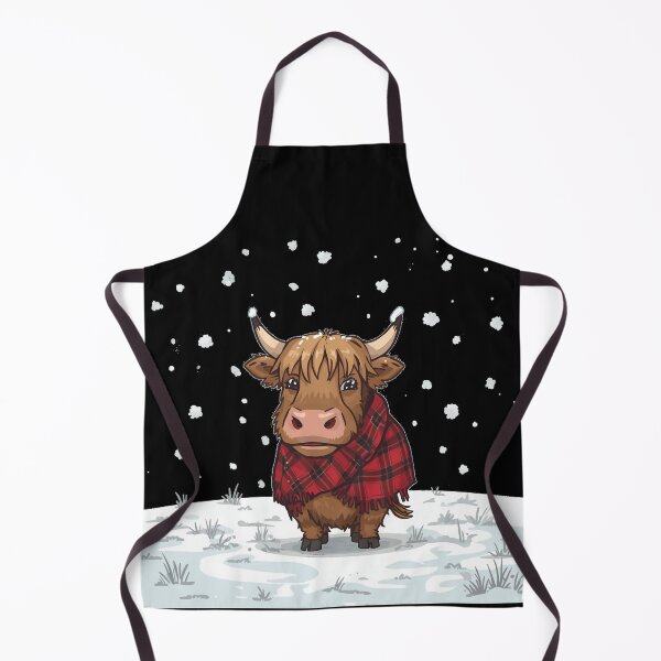 Item preview, Highland Cow in Snow Wearing a Tartan Blanket - Cute Scottish Winter Gift designed and sold by Loom on the Loch.