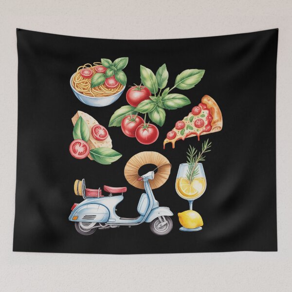 Item preview, Italian Summer Collage Seafood Coastal Scrapbook Limoncello designed and sold by MaryoKing.