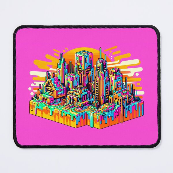 Item preview, Neon City – Cyberpunk artwork on pink | XXL Gaming mousepad designed and sold by rolfzogg.