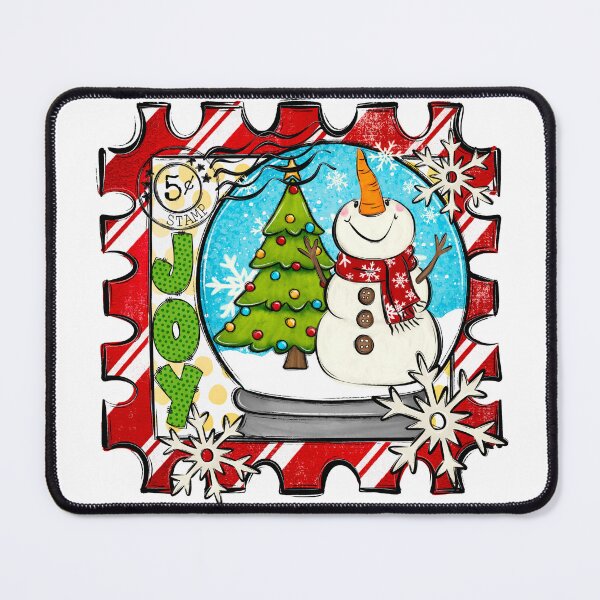 Item preview, Christmas Snowman Snowglobe Stamp designed and sold by Posh Print Design Co., LLC.