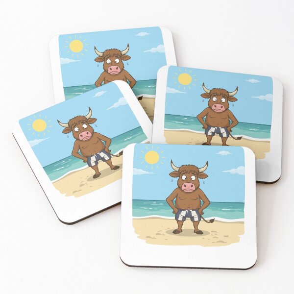 Item preview, Funny Scottish Highland Cow Beach Day - Summer Scotland Gift designed and sold by Loom on the Loch.