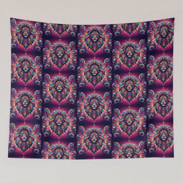 Item preview, Mystic Psychedelic Lion – Abstract Cosmic Jungle King designed and sold by Dogandesighn.