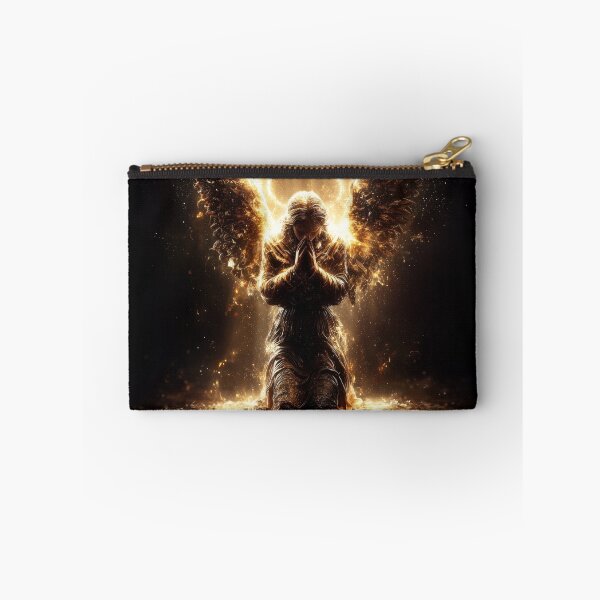 Item preview, The Light of Faith – Kneeling Angel in Divine Glow designed and sold by VisionaryVeils.