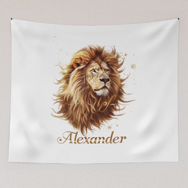 Artikelvorschau, Alexander Leo – Majestätisches Tierkreis-Löwenporträt entworfen und verkauft von AlexLineArt.