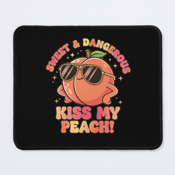 Item preview, Sweet and Dangerous – Kiss My Peach Funny Retro Design designed and sold by GiftedExplorer.