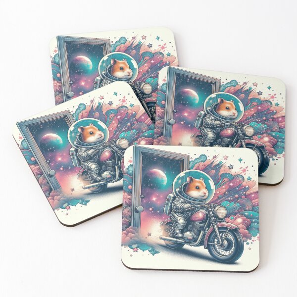 Item preview, "Cosmic Hamster Rider – Space Adventure on Two Wheels" designed and sold by Dogandesighn.