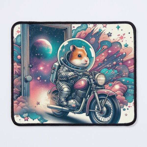Item preview, "Cosmic Hamster Rider – Space Adventure on Two Wheels" designed and sold by Dogandesighn.